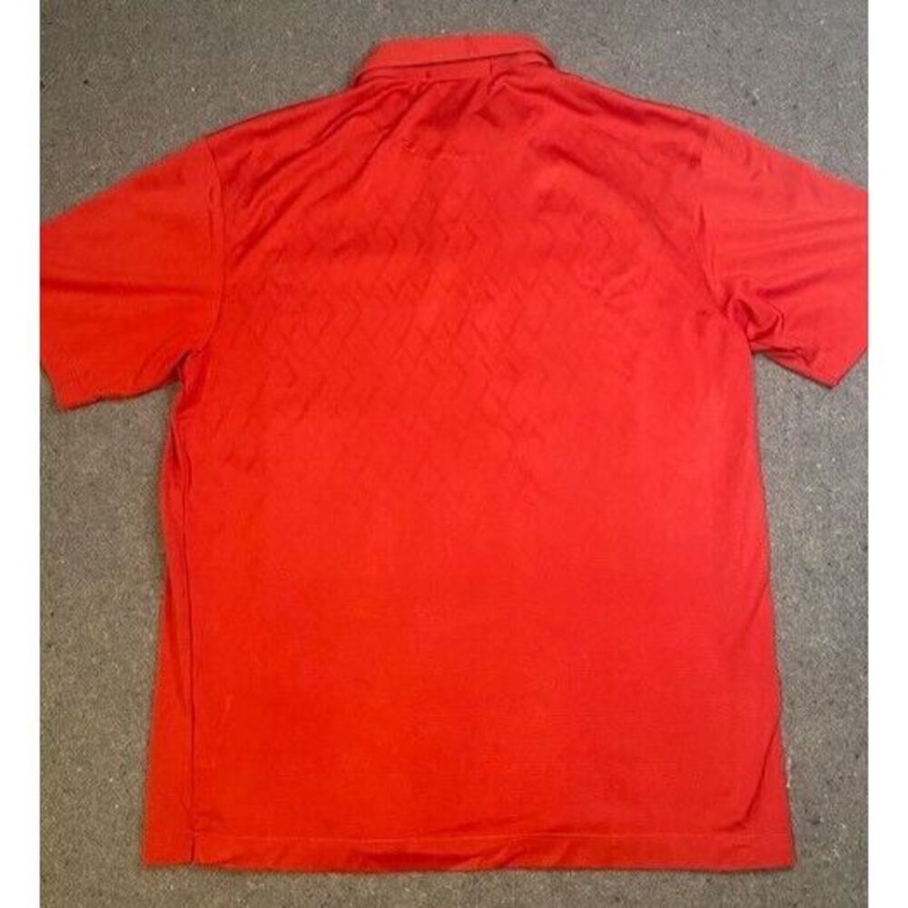 TIGER WOODS COLLECTION Men's Golf Polo Shirt MEDIUM SOLID RED dri-fit - Picture 9 of 12